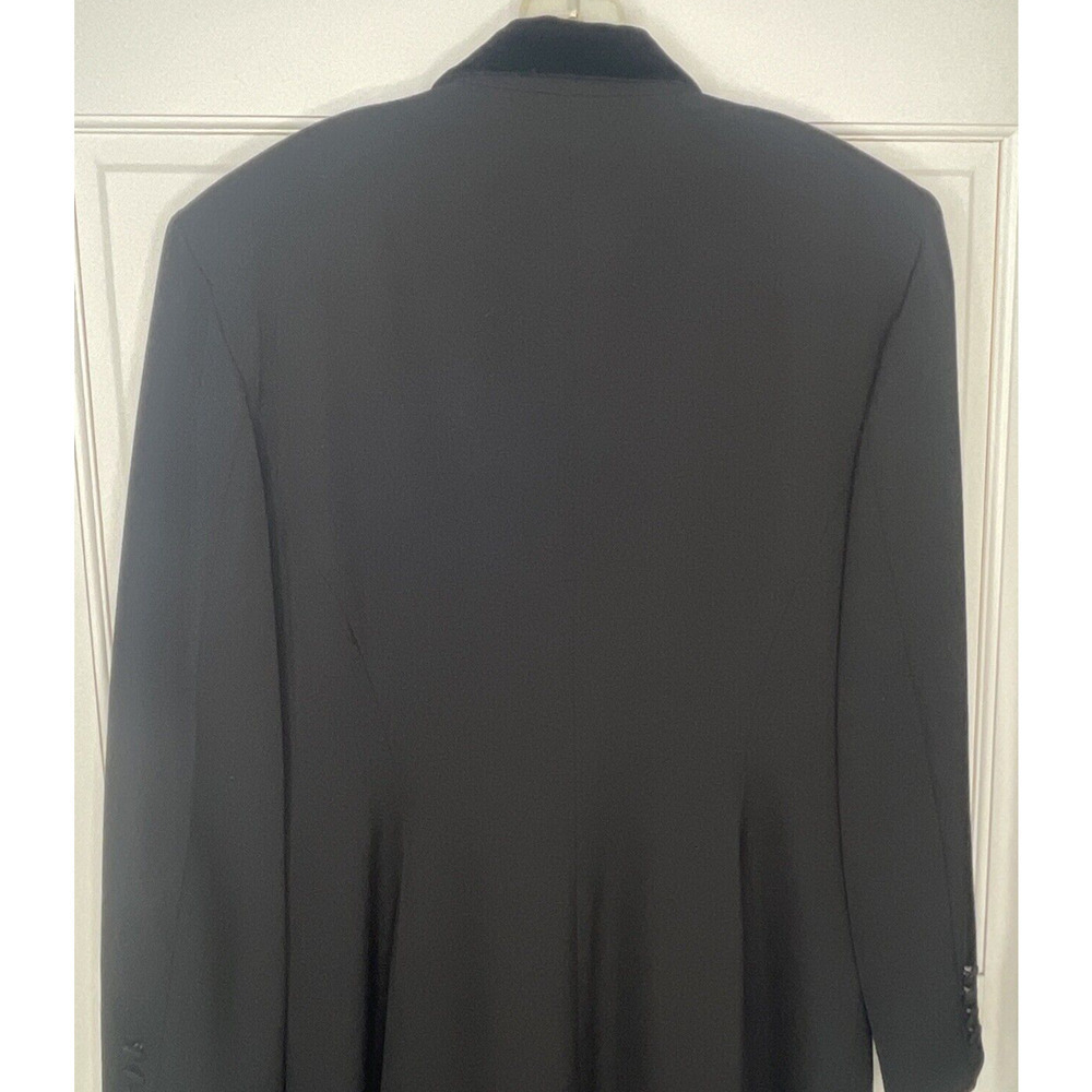 Vintage EXPRESS Long Wool Tailored Coat Velvet Collar Women's M 90s Whimsigoth - Picture 8 of 15
